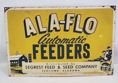 Ala-Flo Automatic Feeders Metal Sign