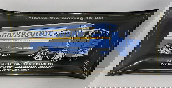 Greyhound "leave the moving to us!" Glass Ashtray w/Image