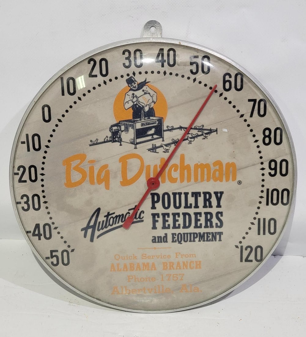 Big Dutchman Automatic Poultry Feeders Round Thermometer (1 of 3)