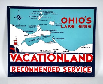 Ohio's Lake Erie Vactionland Recommended Service Metal Sign (TAC)