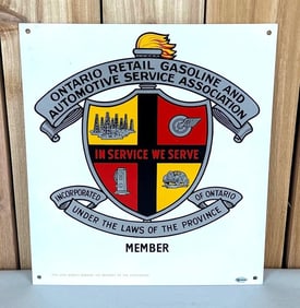Ontario Retail Gasoline & Automotive Service w/Logo Metal Sign (TAC)