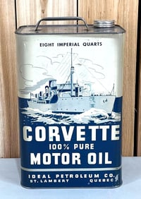 Corvette Motor Oil w/ Ship Logo Metal Can (TAC)