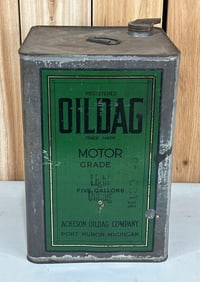 Oildag Motor Oil Five Gallon Square Metal Can