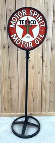 Texaco Motor Oil / Spirit Porcelain Curb Sign