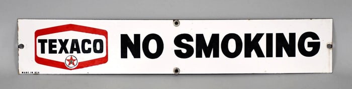 Texaco (new logo) No Smoking Porcelain Sign (TAC)