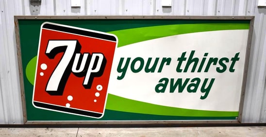7up "your thrist away" Large Metal Sign (TAC)