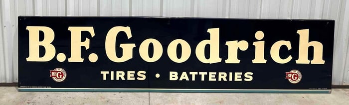 Large B.F. Goodrich Tires Batteries w/Logo Metal Sign (TAC)
