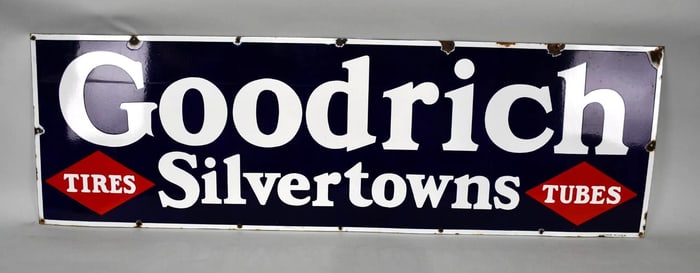 Goodrich SIlvertowns Tires Tubes Porcelain Sign (TAC)