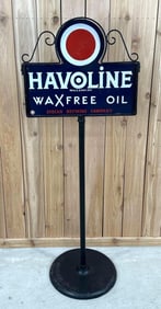 Havoline Wax Free Motor Oil Porcelain Curb Sign (TAC)