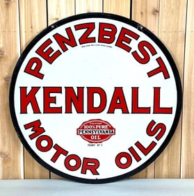 Kendall Penzbest Motor Oils w/Seal Porcelain Sign (TAC)