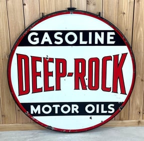Deep Rock Gasoline Motor Oil Porcelain Sign (TAC)