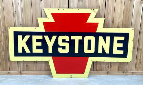 Keystone (gasoline) Logo Porcelain Identification Sign