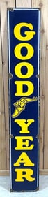 6' Goodyear w/Winged Foot Logo Porcelain Sign (TAC)