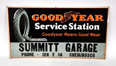 Goodyear Service Station w/Tire Metal Tacker Sign (TAC)