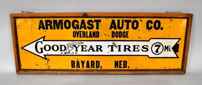Goodyear Tires w/Arrow, Miles & Early Logo Metal Sign (TAC)