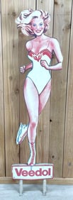 5' Veedol Skating Girl Gas Station Display Spring Mounted (TAC)