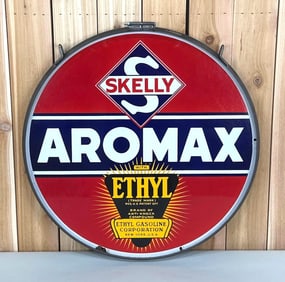 Skelly Aromax w/Ethyl Logo Porcelain Sign (TAC)
