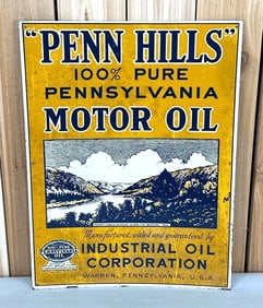 Penn Hills 100% Pennsylvania Motor Oil Metal Sign (TAC)
