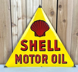 Shell Motor Oil w/Logo Porcelain Sign (TAC)