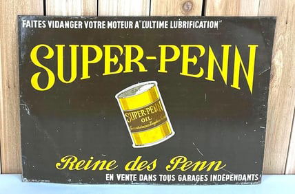 Super-Penn Oil w/Image Metal Sign (TAC)
