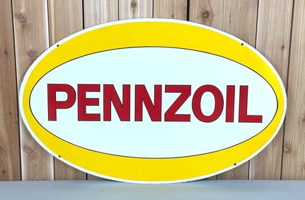 Rare Pennzoil (small) Porcelain Identification Sign (TAC)