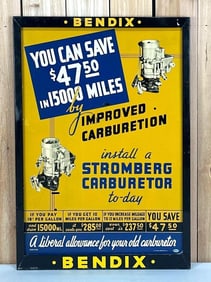 Bendix Stromberg Carburetor Metal Sign & Holder (TAC)