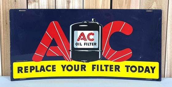 AC Oil Filter "Replace Your Filter Today" Metal Sign (TAC)