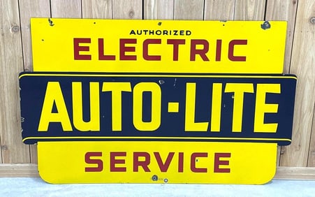 Auto-Lite Authorized Electric Service Porcelain Sign (TAC)