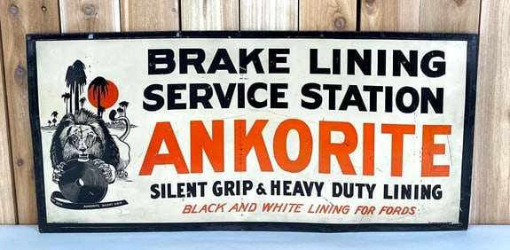 Ankorite Brake Lining Service Station w/Logo Cardboard Sign (TAC)