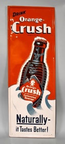 Drink Orange Crush w/Bottle & Crushy Metal Sign (TAC)