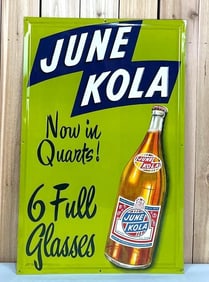 June Kola w/Bottle Image Metal Sign (TAC)