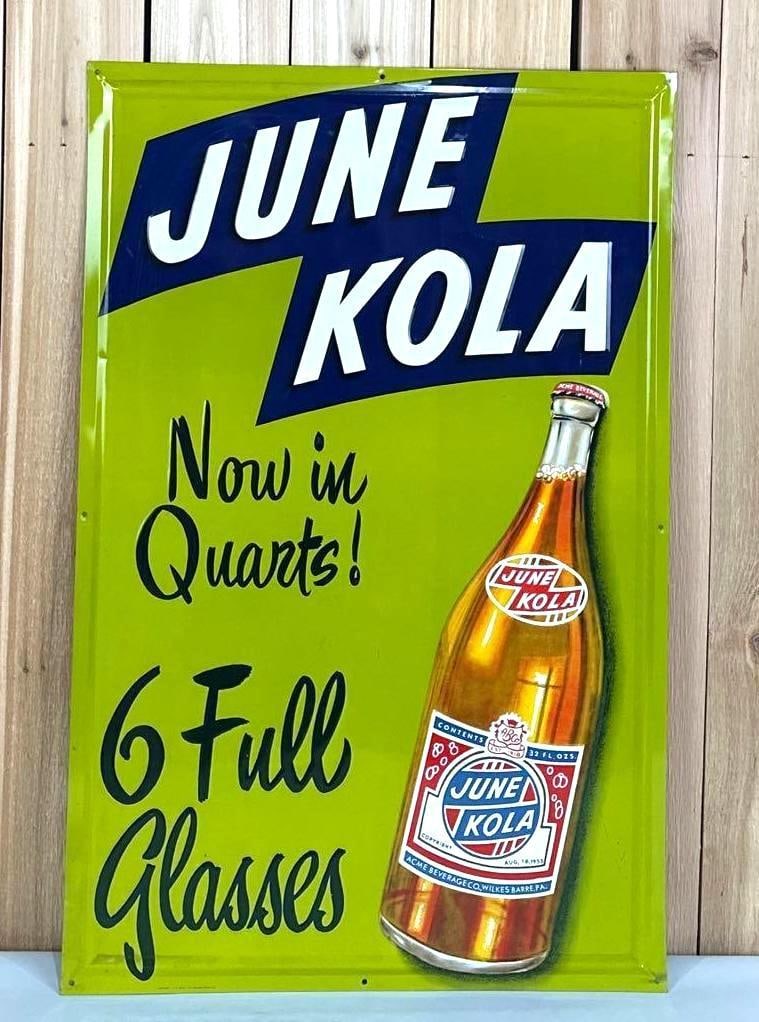 June Kola w/Bottle Image Metal Sign (TAC) (1 of 5)