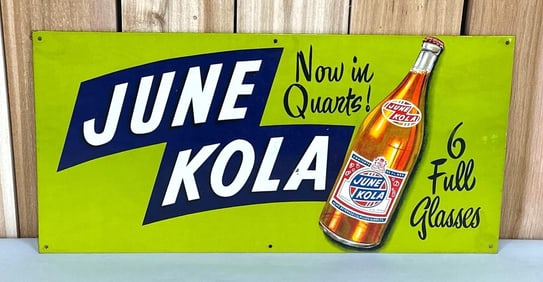June Kola w/Bottle Image Metal Sign (TAC)