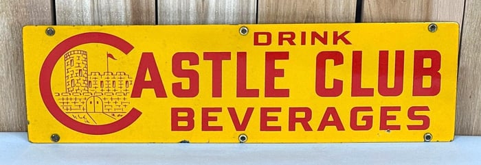 Drink Castle Club Beverages w/Logo Porcelain Sign (TAC)