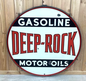 Deep Rock Gasoline Motor Oil Porcelain Sign (TAC)