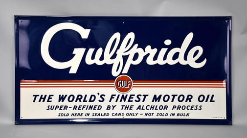 Gulfpride "The World's Finest Motor Oil" Metal Sign (TAC)