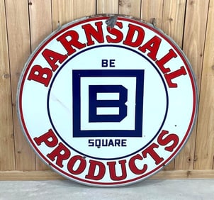 Barnsdall Products w/Be Square Logo Porcelain Sign (TAC)