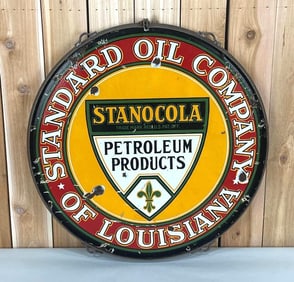 Stanocola Standard Oil of Louisiana w/Logo Porcelain Sign (TAC)