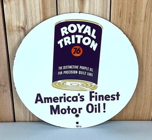 Union 76 Royal Triton Porcelain Rack Sign (TAC)