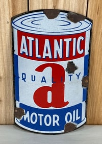 Atlantic Motor Oil Porcelain Can Shaped Sign (TAC)