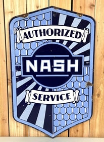 Nash Authorized Service w/Fish Scale Logo Porcelain Sign (TAC)