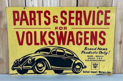 Parts & Service for Volkswagens w/Image Metal Sign (TAC)