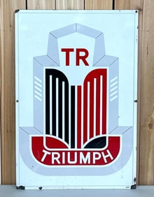 Triumph TR w/Logo Porcelain Sign (TAC)