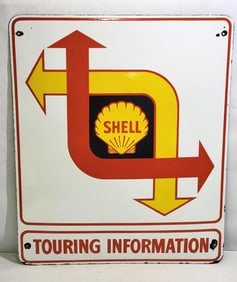 Shell Touring Information w/Logo Porcelain Sign (TAC)
