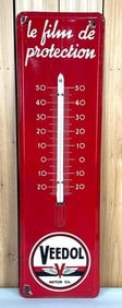 Veedol Motor Oil w/Winged Logo Porcelain Thermometer (TAC)