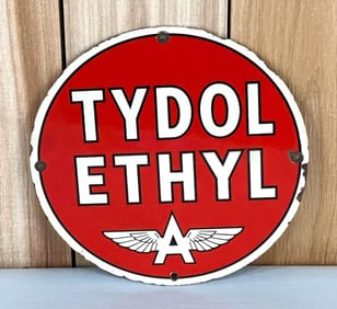 Tydol Ethyl w/Logo Porcelain Pump Sign (TAC)