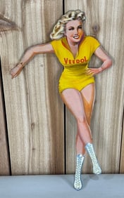 Veedol Skating Girl Metal Sign (long hair )(TAC)
