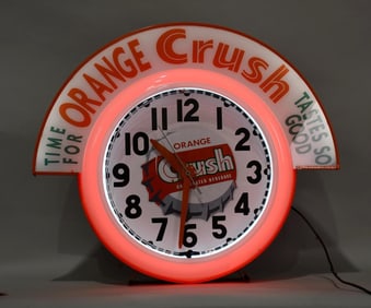 Cleveland Neon Clock Restore in Orange Crush