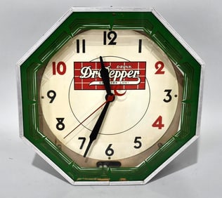 Drink Dr. Pepper Neon Clock