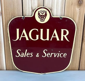 Jaguar Sales & Service w/Logo Porcelain Sign (TAC) (small)
